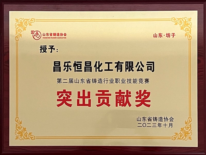 第二屆山東省鑄造行業(yè)職業(yè)技能競賽 突出貢獻(xiàn)獎(jiǎng)